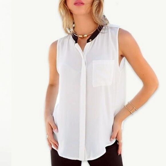 *Clearance* Cream Chiffon Top - Picture 1 of 2